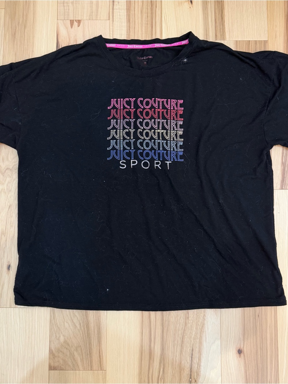Juicy Couture black sport tee Size XL #y2k #loungewear